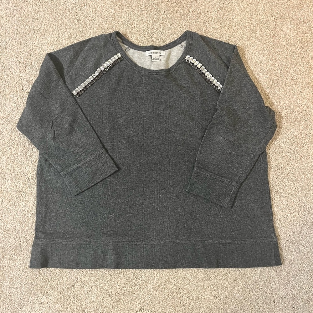 Bedazzled Gray Sweater